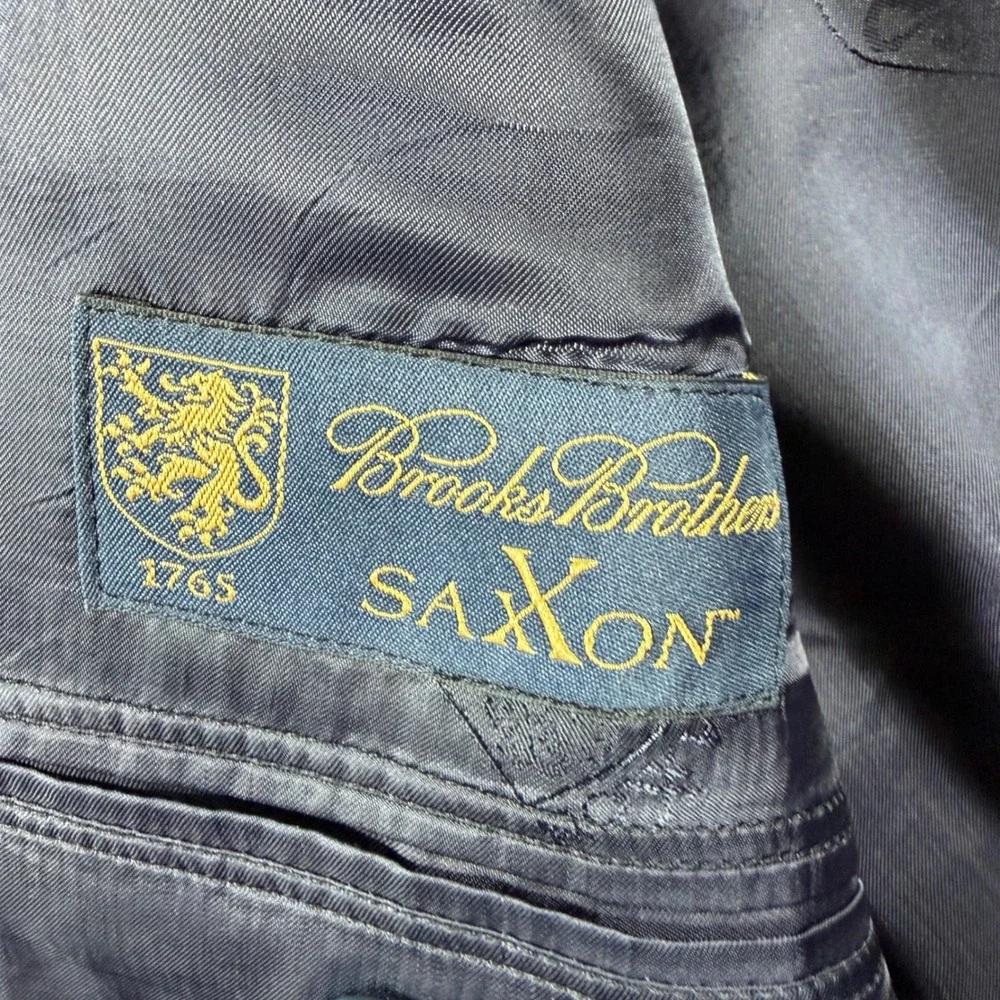 Brooks Brothers 1818 Madison 2‎ Piece Suit 44R W39x27 Gray Saxon Wool Hemmed